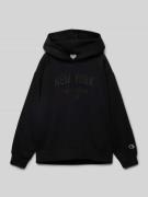 Hoodie met labelstitching