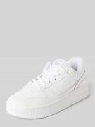 Leren sneakers met labeldetails