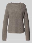 Gebreide pullover met geribde ronde hals