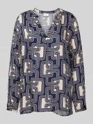 Blouseshirt van viscose met V-hals