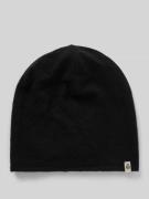 Kasjmier beanie met labeldetail