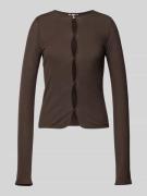 Slim fit shirt met lange mouwen en ronde hals, model 'Rosie'