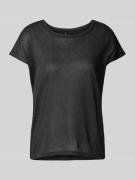 Loose fit top van viscosemix met effectgaren, model 'SARAH AVA'