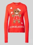 Gebreide pullover met ronde hals, model 'XMAS COOKIES'