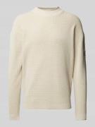 Relaxed fit gebreide pullover met labelpatch