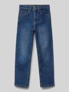 Straight fit jeans van ademend katoen