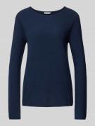 Regular fit gebreide pullover van ademende katoenmix