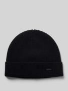 Beanie met labeldetail, model 'Xamiro'