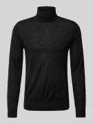 Gebreide pullover van wol met col, model 'Neville'