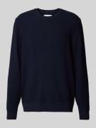 Gebreide pullover met ribboorden, model 'GRAANMO'