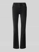 Slim fit jeans met open zoom, model 'Ashley'