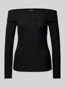 Slim fit shirt met lange mouwen, glittereffect en off shoulder-mouwen,...