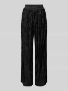 Wide leg stoffen broek met structuurmotief, model 'Asaka'