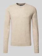 Wollen pullover met labelstitching