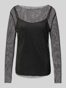 Shirt met lange mouwen in semi-transparant design