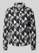 Regular fit blouseshirt van katoenmix met all-over print