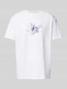 T-shirt met motiefprint, model 'VIVE LE LIBERTÉ'