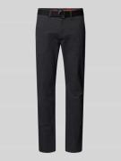 Slim fit stoffen broek met riem