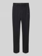 Tailored fit broek van viscosemix met bandplooien, model 'PUNTO'