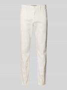 Slim fit chino met knoop- en ritssluiting, model 'HARLEM'