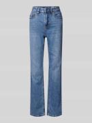 Straight fit jeans van katoenmix met contrastnaden, model 'TESSA'