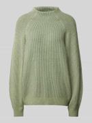 Loose fit gebreide pullover met gestreept ribmotief