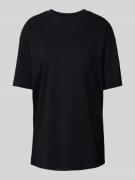 Oversized T-shirt met geribde ronde hals