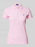 Poloshirt van puur katoen met labelstitching, model 'JULIE'