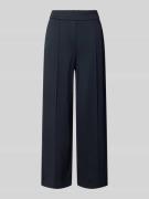 Wide leg stoffen broek met vaste persplooien, model 'Curilo'