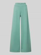 Wide leg stoffen broek met bandplooien, model 'KATE'