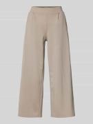 Wide leg stoffen broek met bandplooien, model 'Kate'