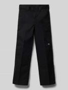 Stoffen broek met labeldetail