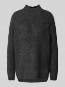 Gebreide pullover met opstaande kraag en wol