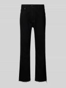 Straight leg jeans met franjes, model 'ARUN OPEN HEM'