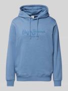 Hoodie met labelstitching, model 'New Nouvel'