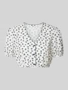 Korte overhemdblouse met knoopsluiting