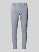 Slim fit stoffen broek met riemlussen, model 'MARK'