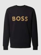 Sweatshirt met labelprint, model 'Salbo'