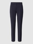 Slim fit stoffen broek van viscosemix met logo-applicatie