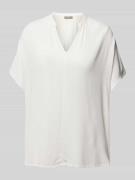 Blouseshirt van viscose met V-hals