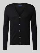 Slim fit cardigan van wolmix met V-hals