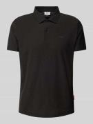 Poloshirt met labelprint, model 'Alonso'