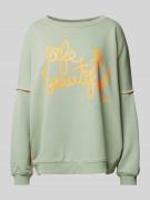 Sweatshirt met labelprint model 'Life is beautif'