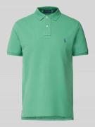 Custom slim fit poloshirt van puur katoen