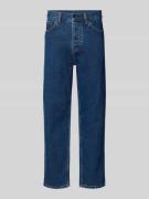 Straight fit jeans met contrastnaden