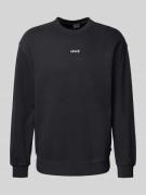 Relaxed sweatshirt van viscose met labeldetail