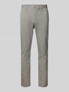 Tapered fit broek met knoop- en ritssluiting, model 'MARK'