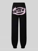 Regular fit sweatpants met labelprint