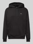 Regular fit hoodie met labelstitching