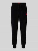 Sweatpants met labelpatch, model 'Velvet'